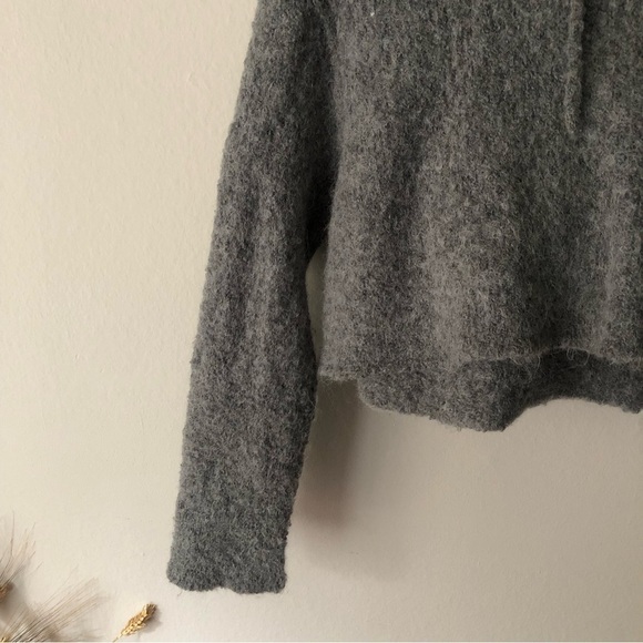 Allsaints Ava Hoodie Wool Cropped in Grey Size Medium - Picture 4 of 10